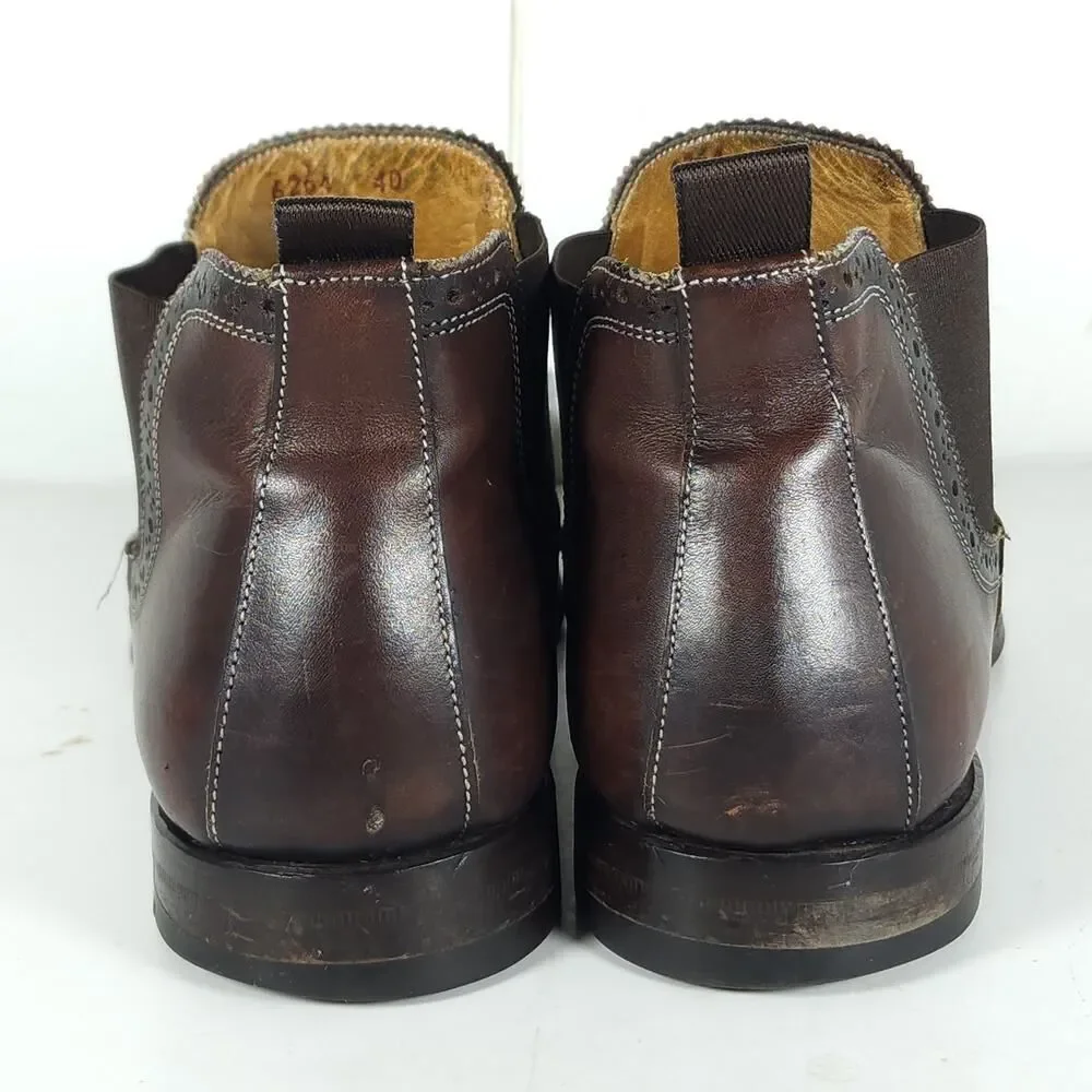 Antonio Maurizi Men's US7 EU40 Brown Burnished Leather Chelsea Ankle boots